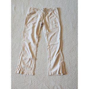 Roxy linen blend wide-leg paper bag waist lagenlook relaxed fit pants